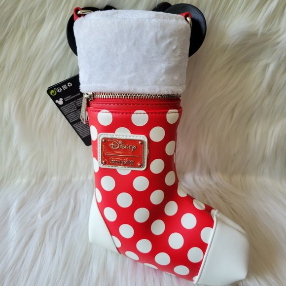 Loungefly Minnie Mouse Stocking Crossbody Bag - Picture 2 of 13